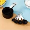 kit medidor culinario colher copo em aço inox 08 pecas