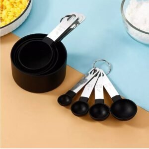 kit medidor culinario colher copo em aço inox 08 pecas