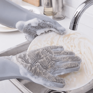 Luva de silicone de lavar louças